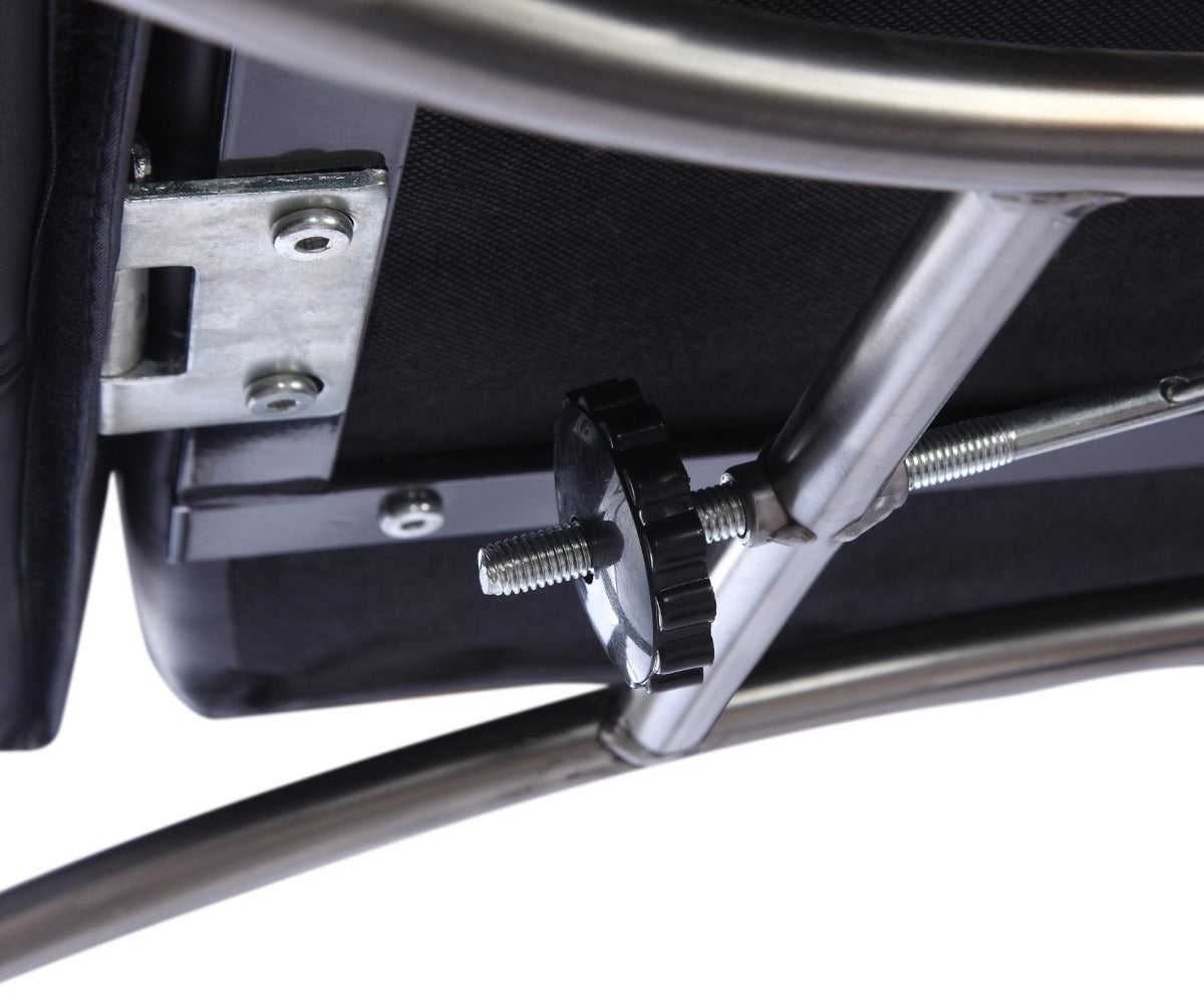 Chintaly Molly Motion Back Side Chair, Black  Leather with Chrome Legs