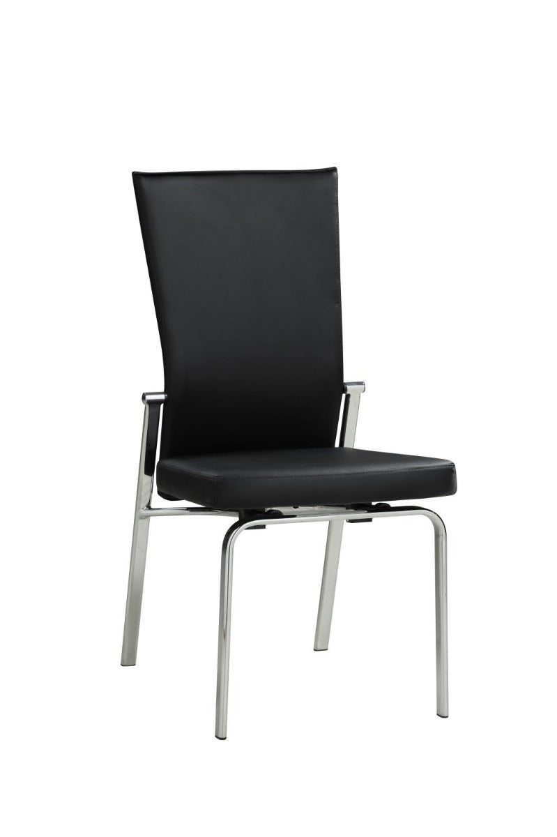 Chintaly Molly Motion Back Side Chair, Black with Chrome Legs