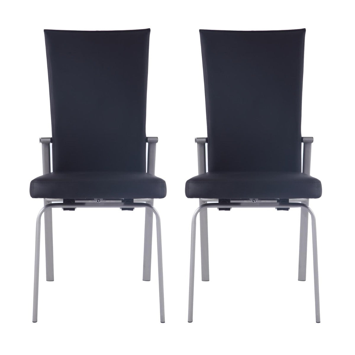 Chintaly Molly Motion Back Side Chair, Black with Chrome Legs
