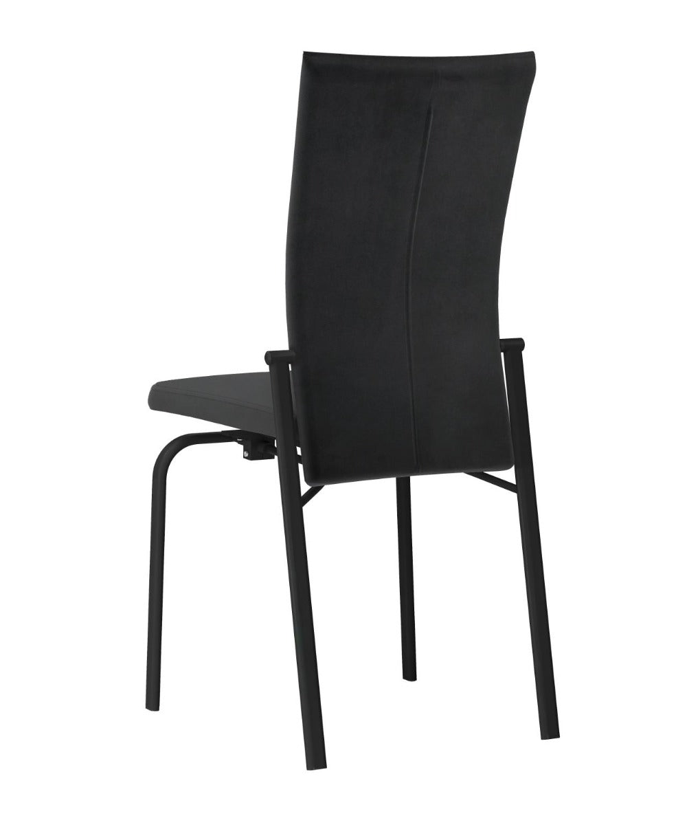 Chintaly Molly Motion Back Side Chair, Black  Fabric with Black Legs