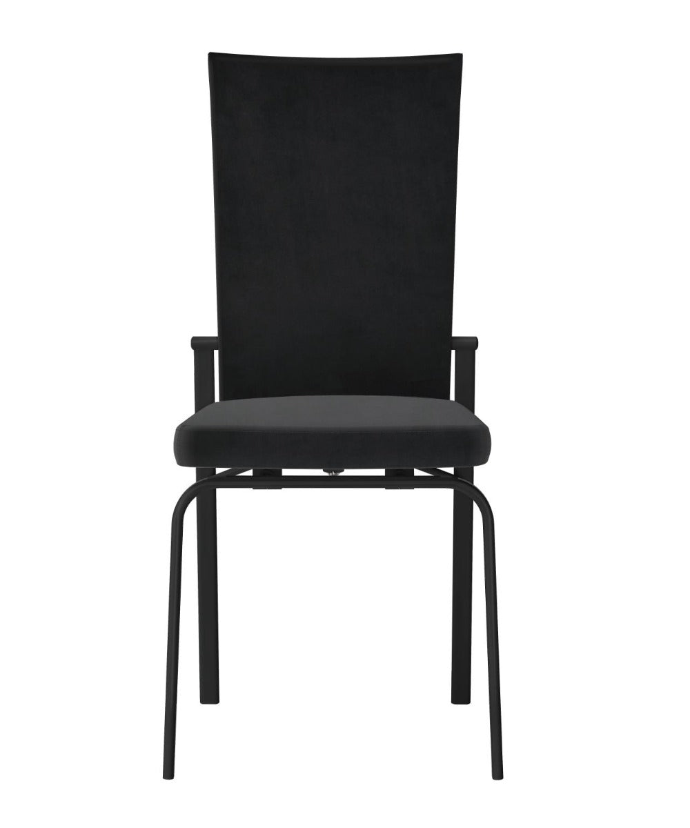 Chintaly Molly Motion Back Side Chair, Black  Fabric with Black Legs