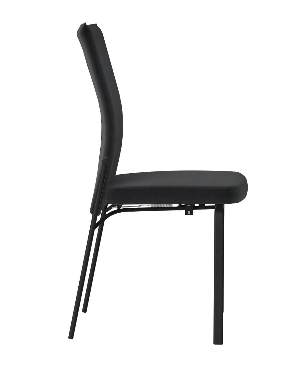 Chintaly Molly Motion Back Side Chair, Black  Fabric with Black Legs