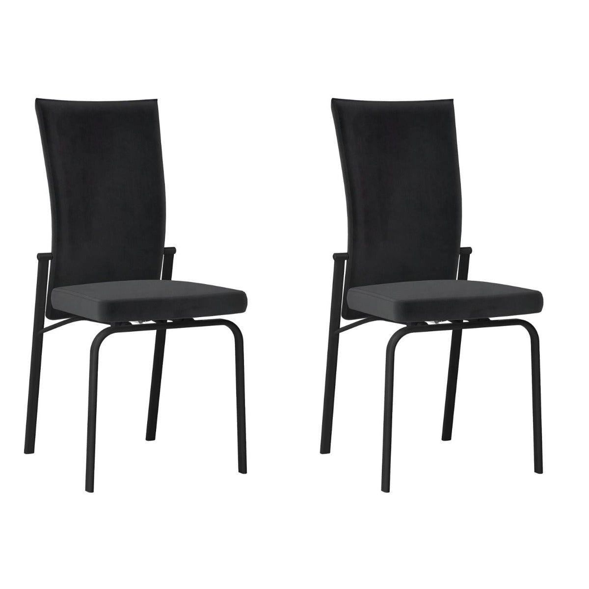 Chintaly Molly Motion Back Side Chair, Black  Fabric with Black Legs