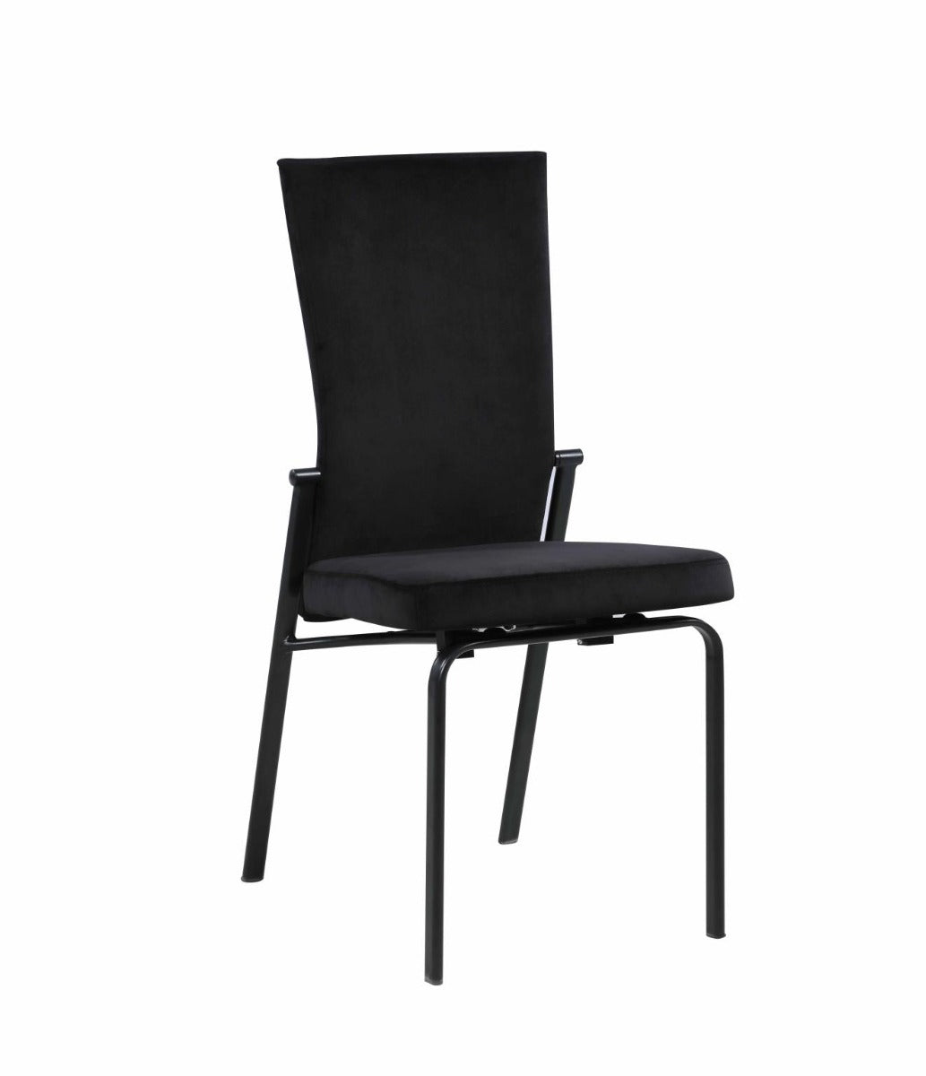 Chintaly Molly Motion Back Side Chair, Black  Fabric with Black Legs