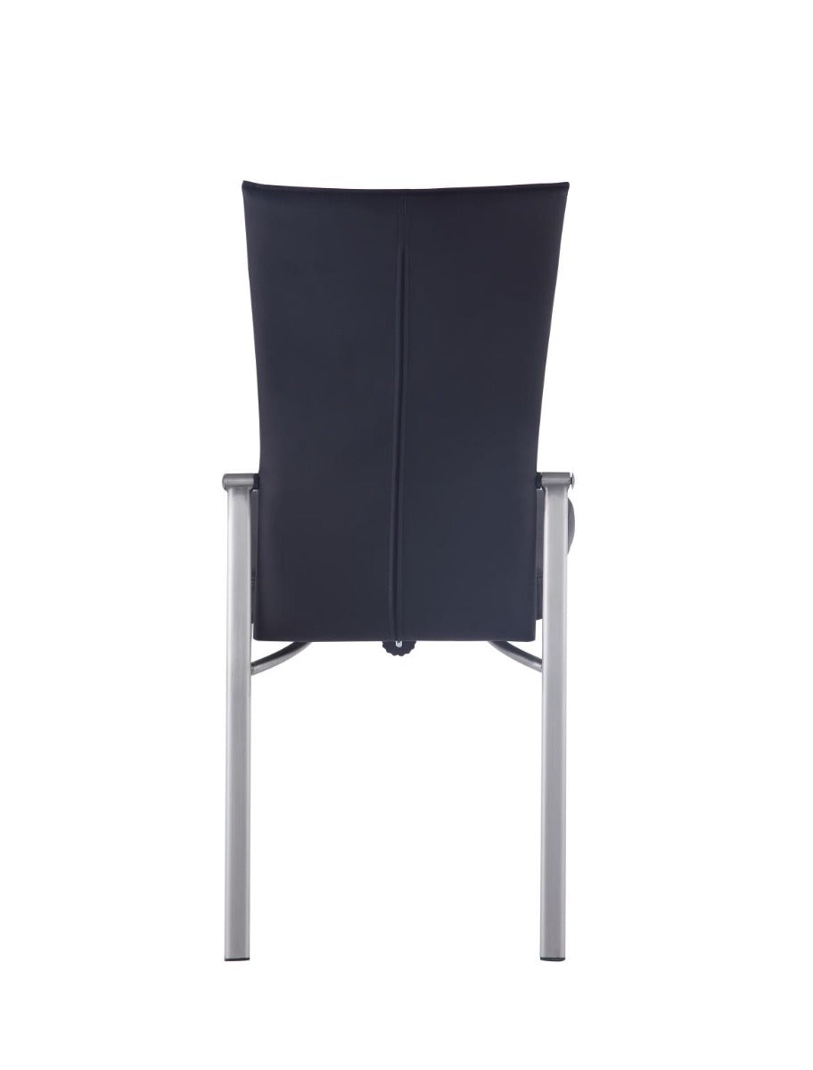 Chintaly Molly Motion Back Side Chair, Black with Brushed Steel Legs