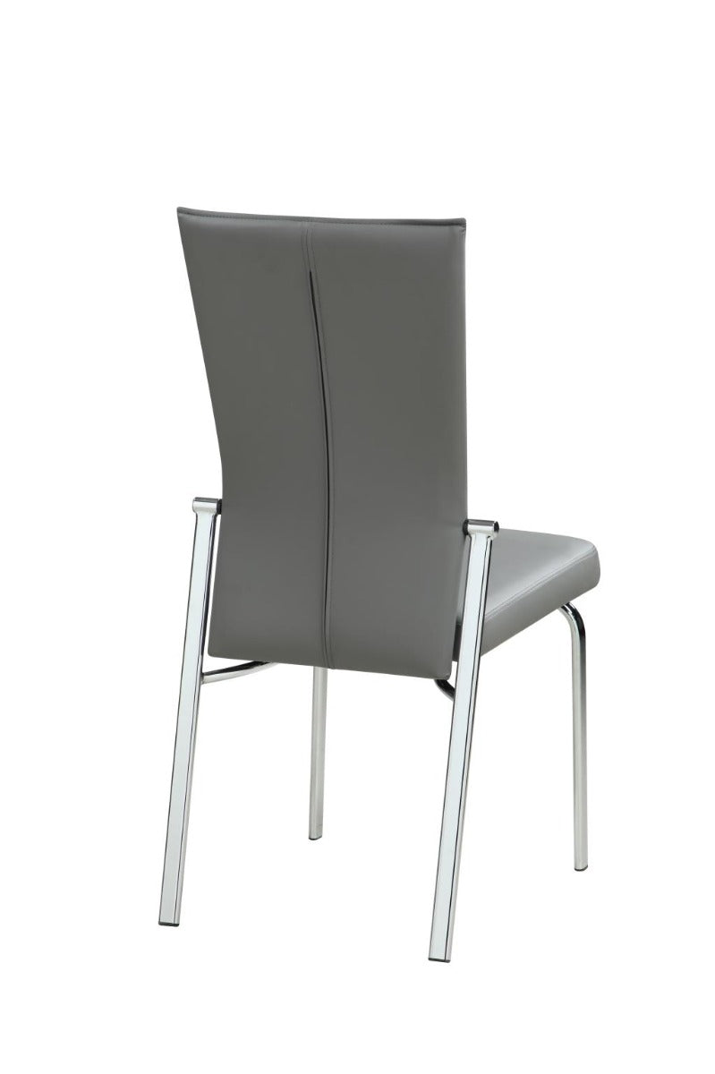 Chintaly Molly Motion Back Side Chair, Gray with Brushed Steel Legs