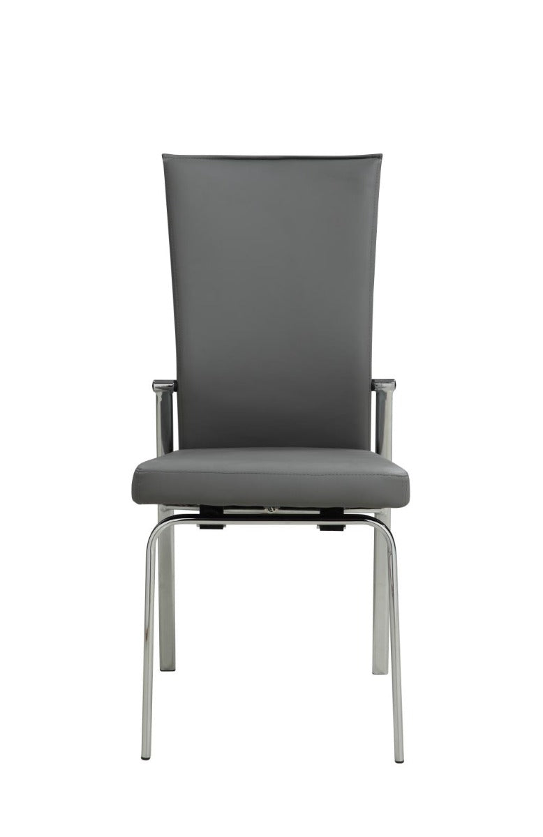 Chintaly Molly Motion Back Side Chair, Gray with Brushed Steel Legs