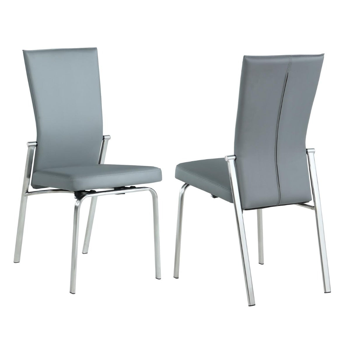 Chintaly Molly Motion Back Side Chair, Gray with Brushed Steel Legs