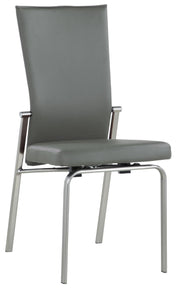 Chintaly Molly Motion Back Side Chair, Gray with Brushed Steel Legs