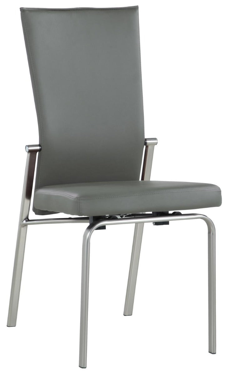 Chintaly Molly Motion Back Side Chair, Gray with Brushed Steel Legs