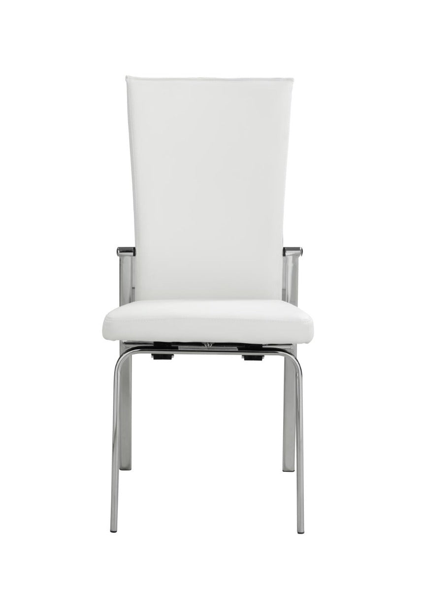 Chintaly Molly Motion Back Side Chair, White with Chrome Legs