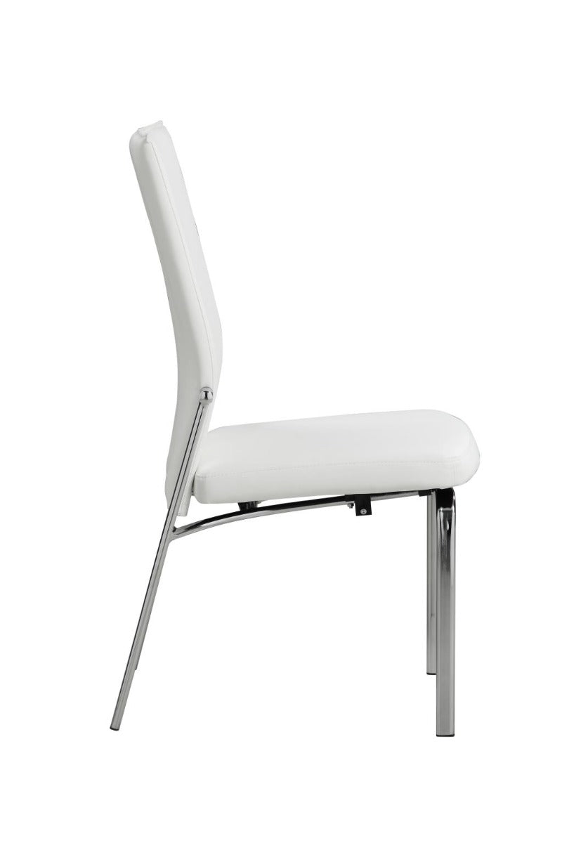 Chintaly Molly Motion Back Side Chair, White with Chrome Legs