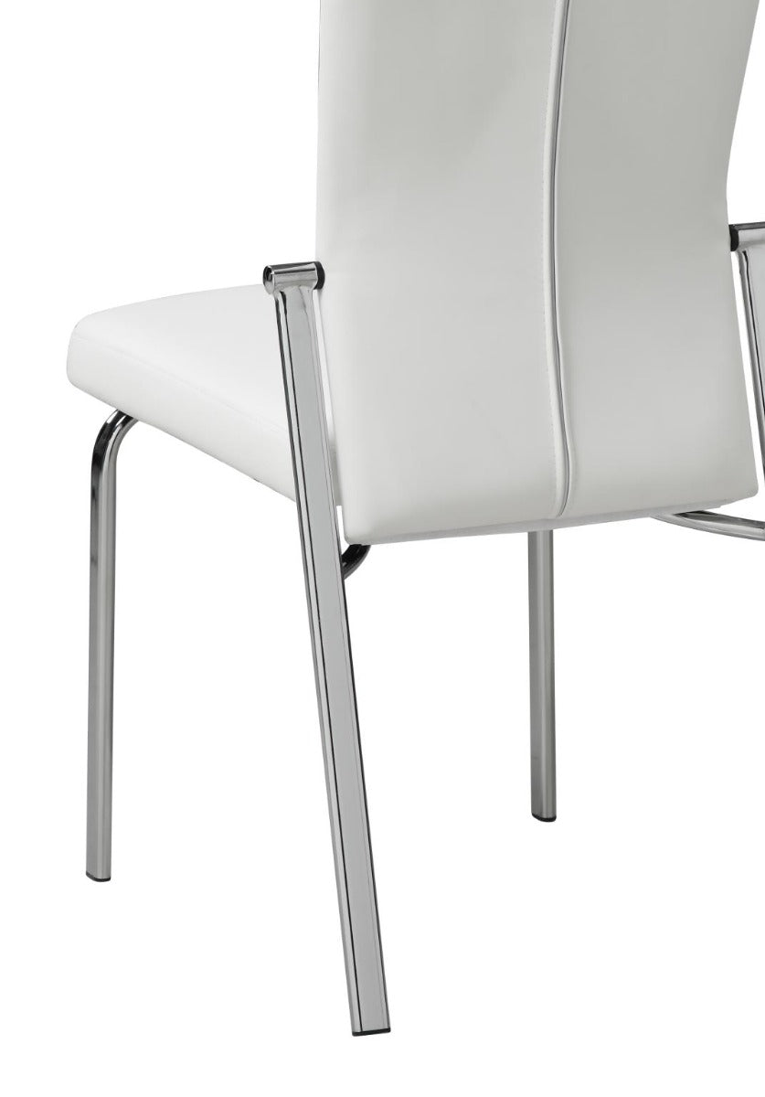 Chintaly Molly Motion Back Side Chair, White with Chrome Legs