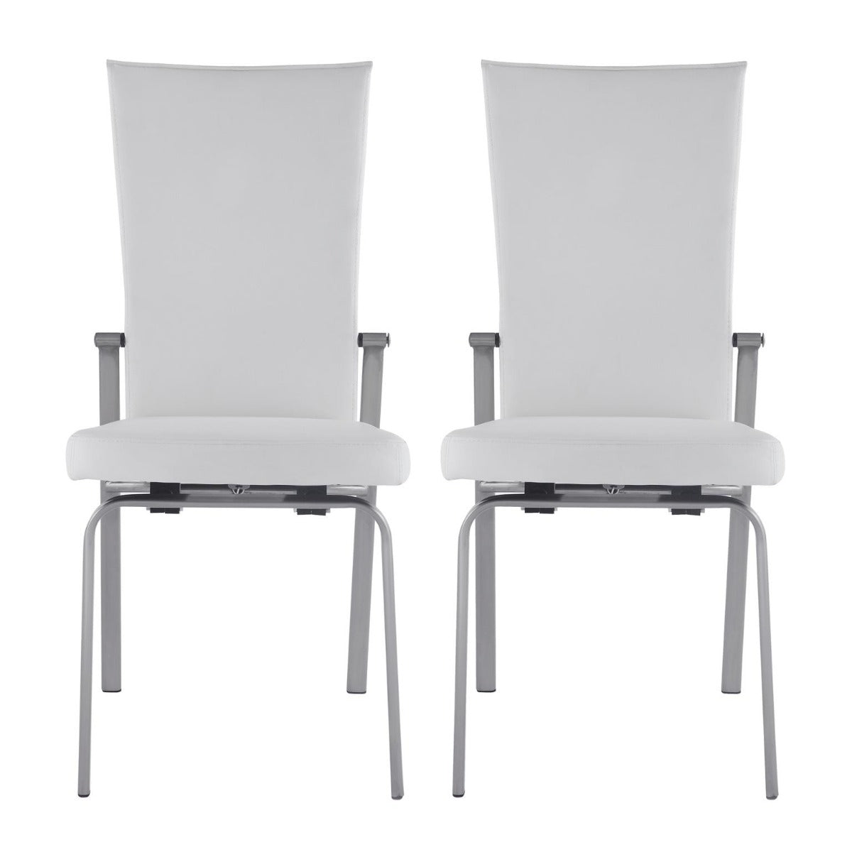Chintaly Molly Motion Back Side Chair, White with Chrome Legs