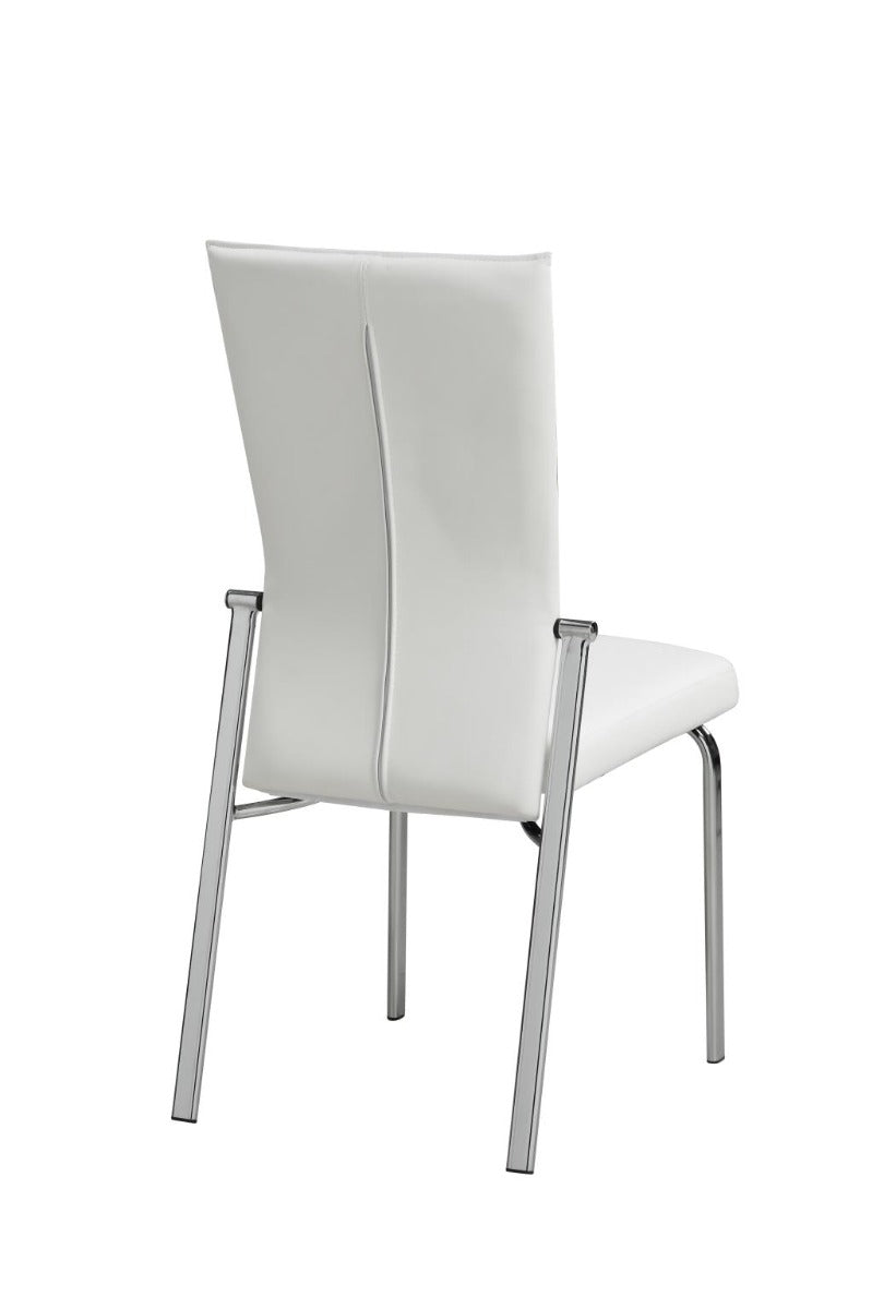 Chintaly Molly Motion Back Side Chair, White with Chrome Legs