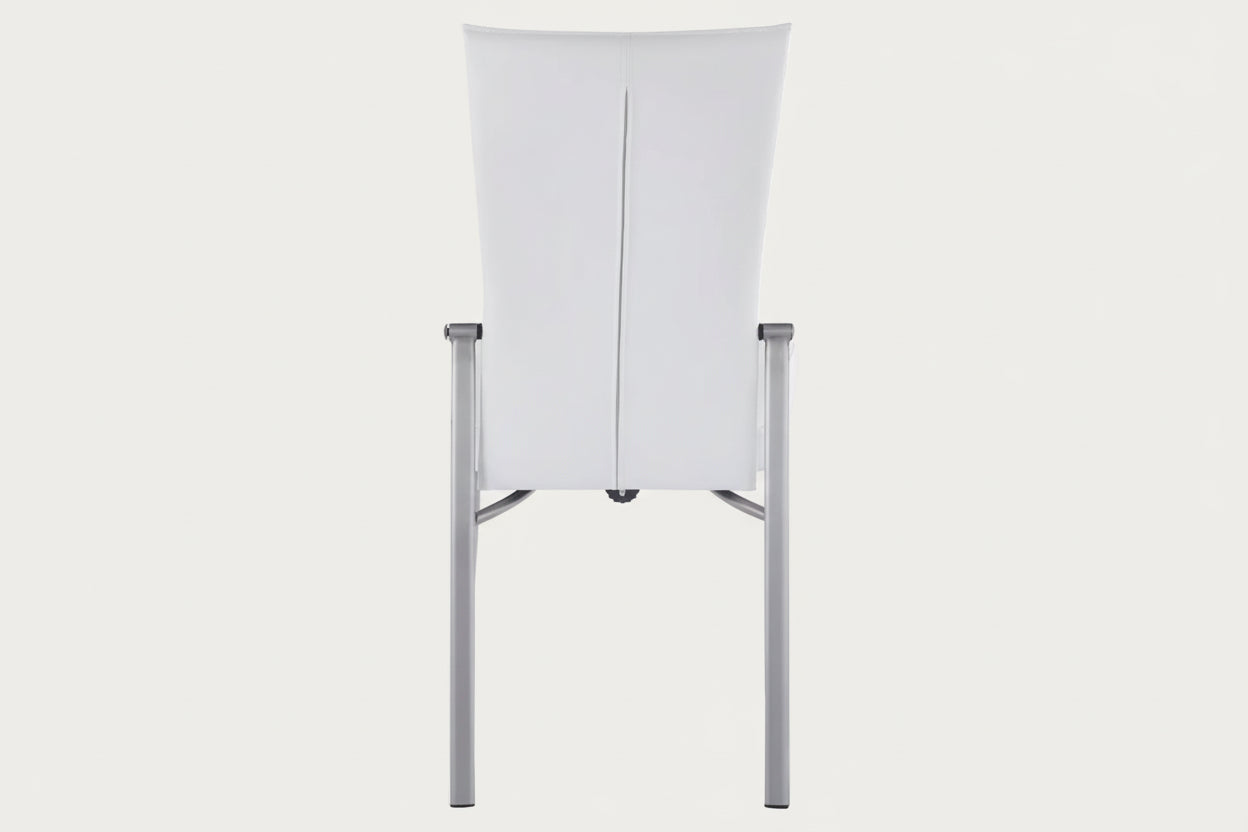 White Molly side chair, rear view