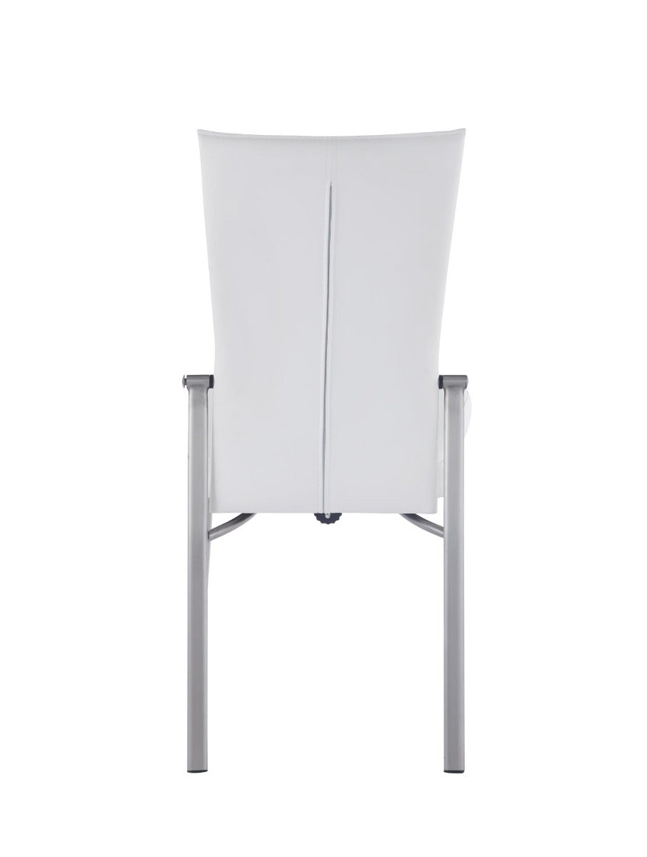 Chintaly Molly Motion Back Side Chair, White with Brushed Steel Legs