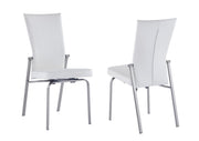 Chintaly Molly Motion Back Side Chair, White with Brushed Steel Legs