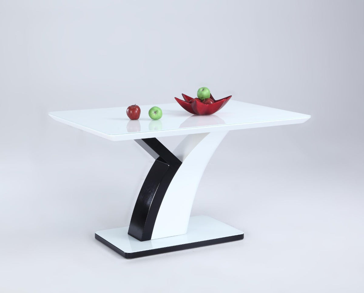 Chintaly Natasha Contemporary Starphire Glass Top Dining Table