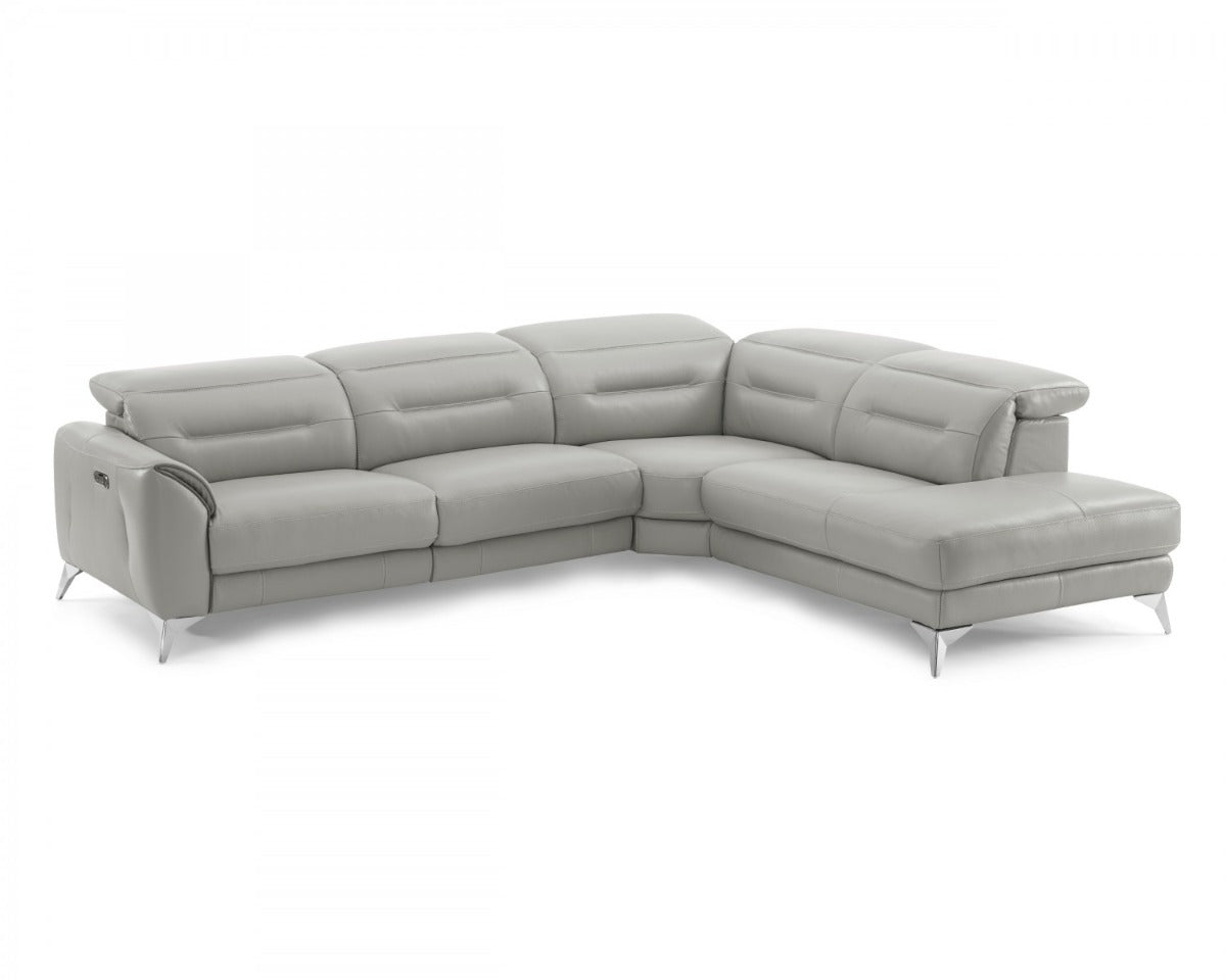 Neo Leather Sectional with Power Recliner, Turquoise | Creative Furniture