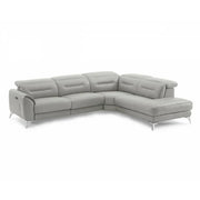 Neo Silver Gray Leather Sectional