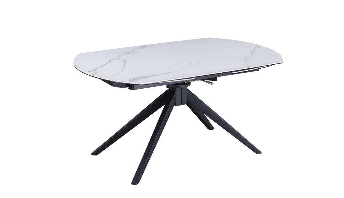 Chintaly Nicole Contemporary Ceramic Top Dining Table with 2 Motion Extension