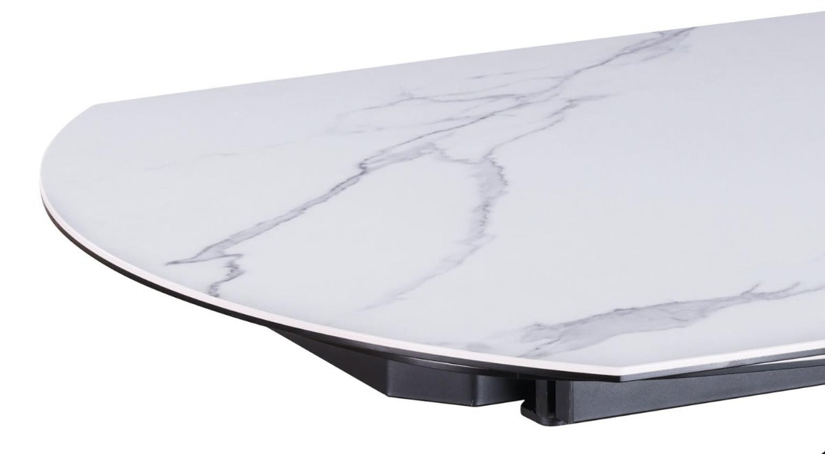 Chintaly Nicole Contemporary Ceramic Top Dining Table with 2 Motion Extension