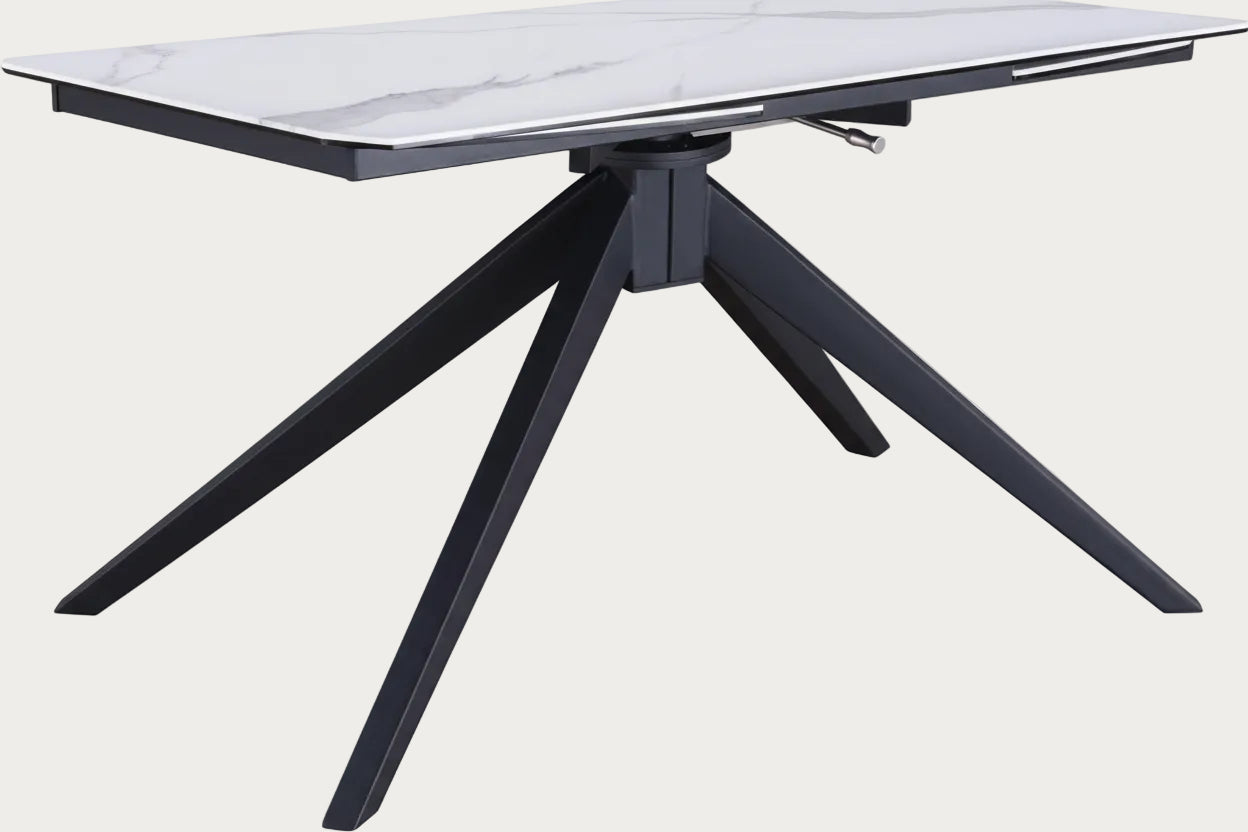 Nicole Contemporary Ceramic Top Dining Table with 2 Motion Extension