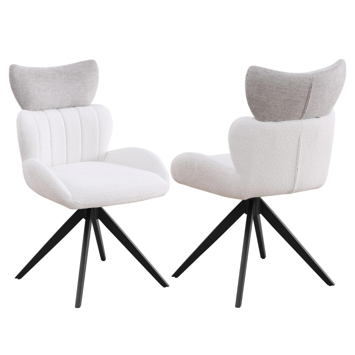 Chintaly Nicole 5-Piece Contemporary Dining Set with Ceramic Top Motion Extendable Table & Swivel Chairs