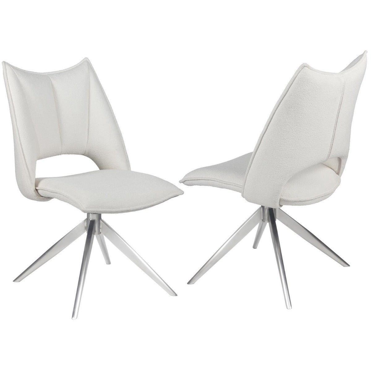 Chintaly Nora 5-Piece Contemporary Dining Set with Extendable Textured Table & 4 Swivel Chairs