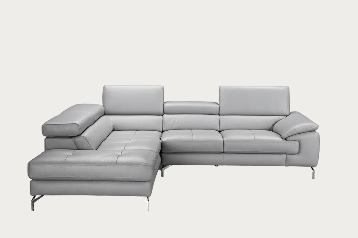 Olivia gray sectional sofa on a white background.