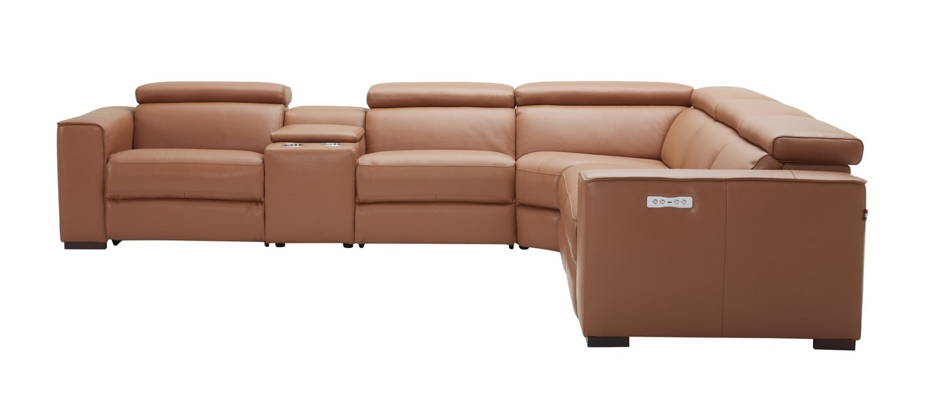J & M Picasso 6 Pc Motion Sectional, Caramel Leather