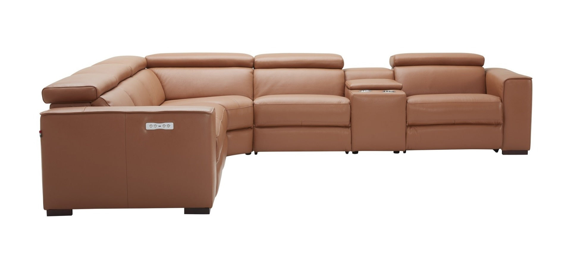 J & M Picasso 6 Pc Motion Sectional, Caramel Leather