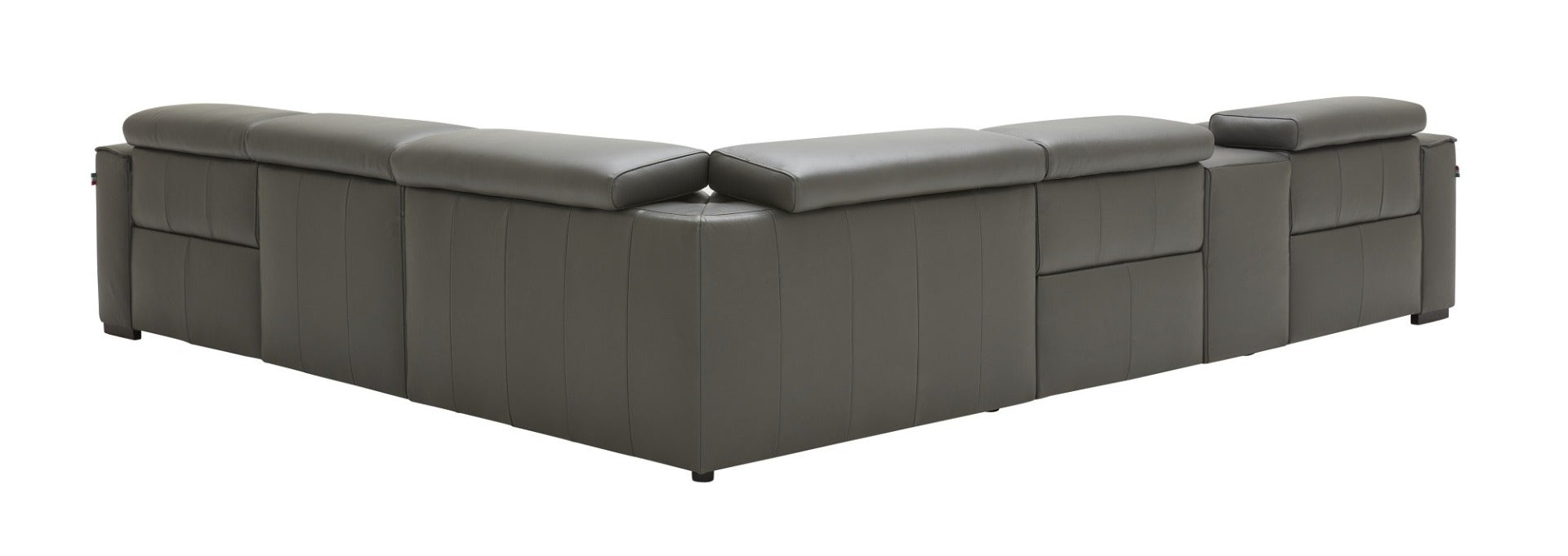 J & M Picasso 6 Pc Motion Sectional, Dark Gray Leather