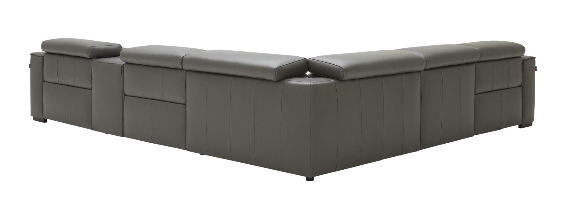 J & M Picasso 6 Pc Motion Sectional, Dark Gray Leather