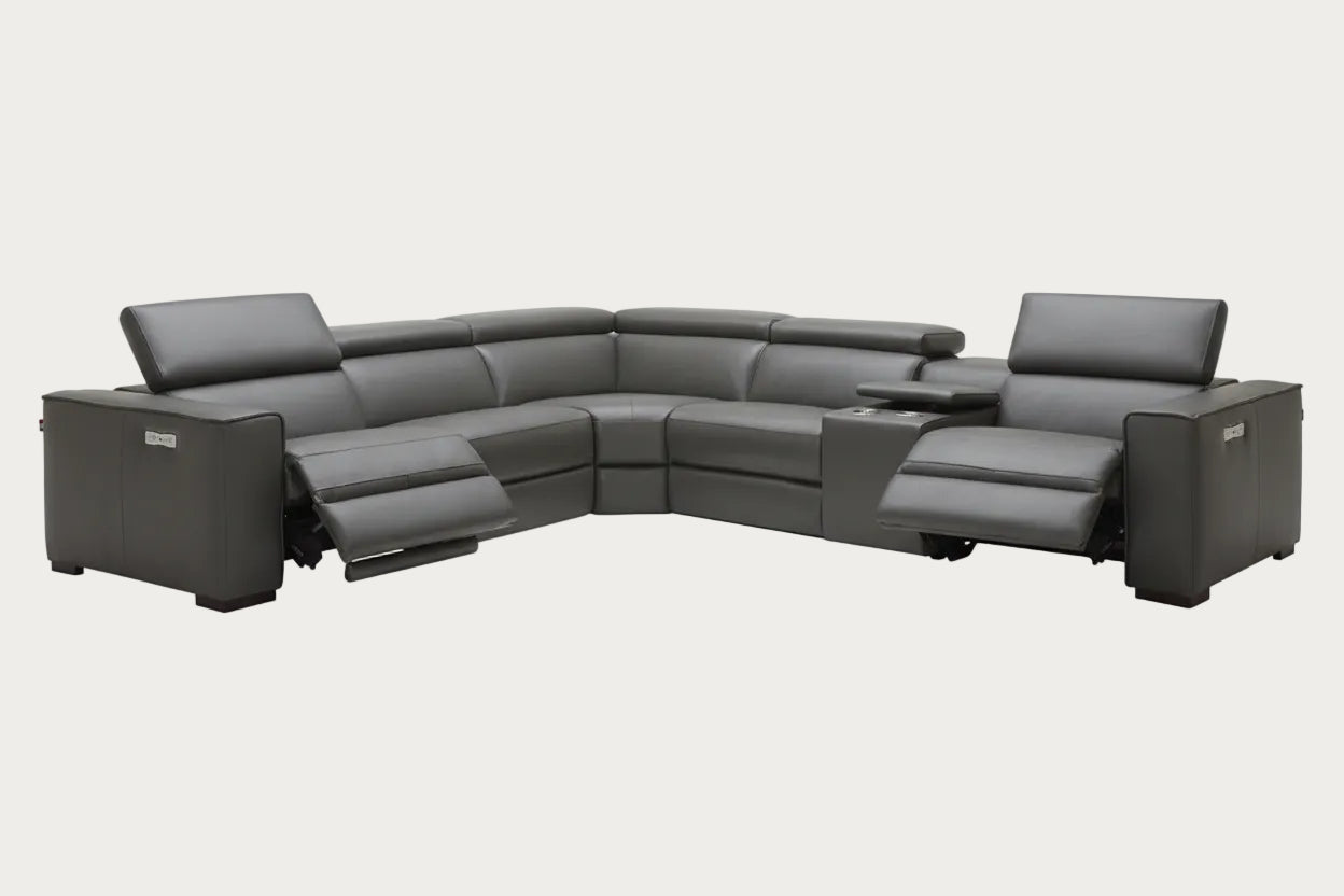 Picasso leather sectional , Dark Grey