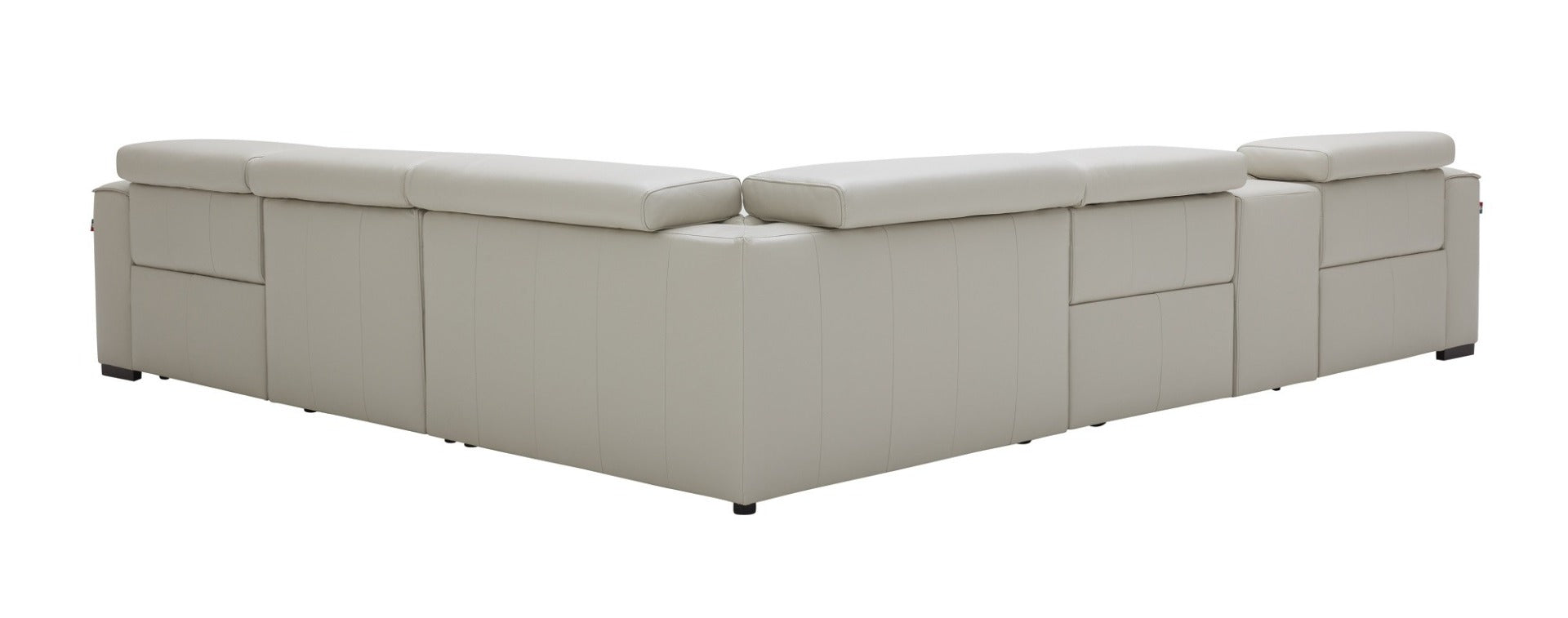 J & M Picasso 6 Pc Motion Sectional, Silver Gray Leather