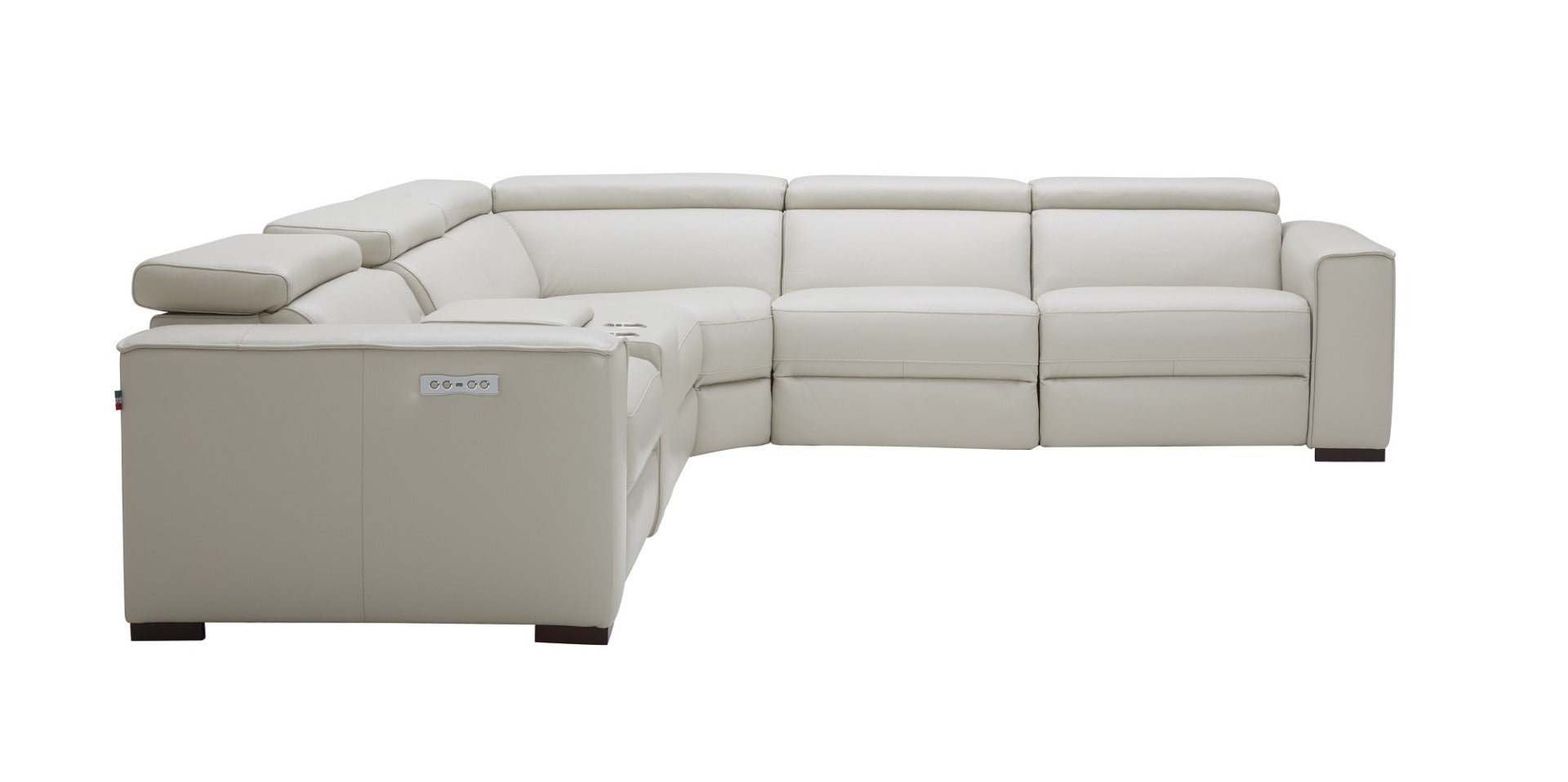 J & M Picasso 6 Pc Motion Sectional, Silver Gray Leather