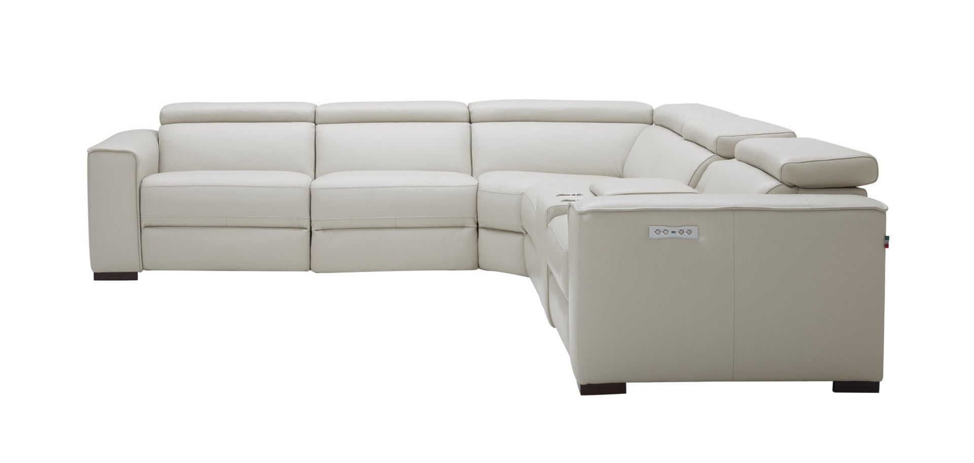 J & M Picasso 6 Pc Motion Sectional, Silver Gray Leather