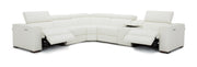 J & M Picasso 6 Pc Motion Sectional, White Leather