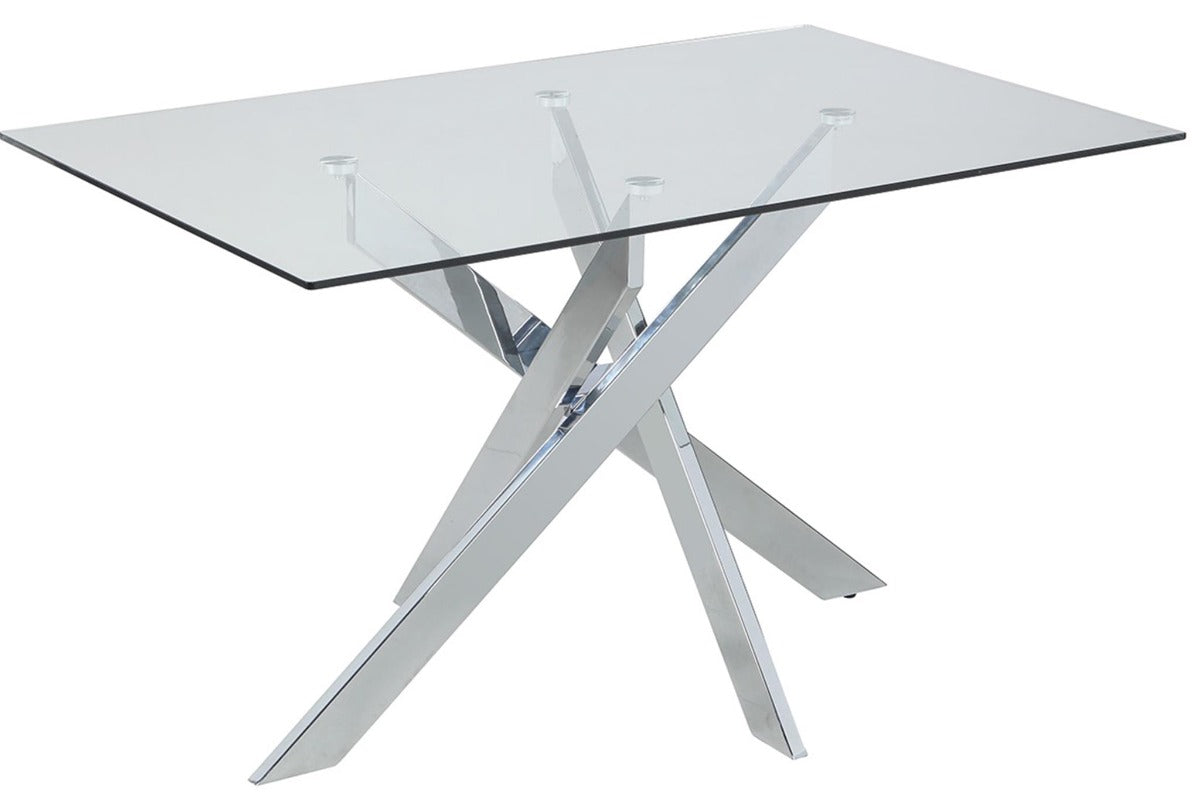 Chintaly Pixie Contemporary Square Glass Dining Table