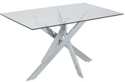 Chintaly Pixie Contemporary Square Glass Dining Table