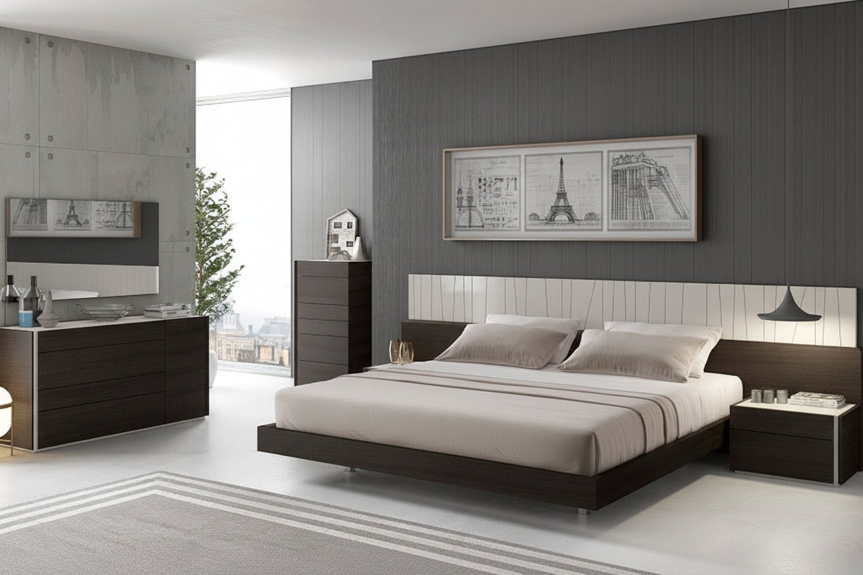 Porto bedroom set in a modern minimalistic room scene.