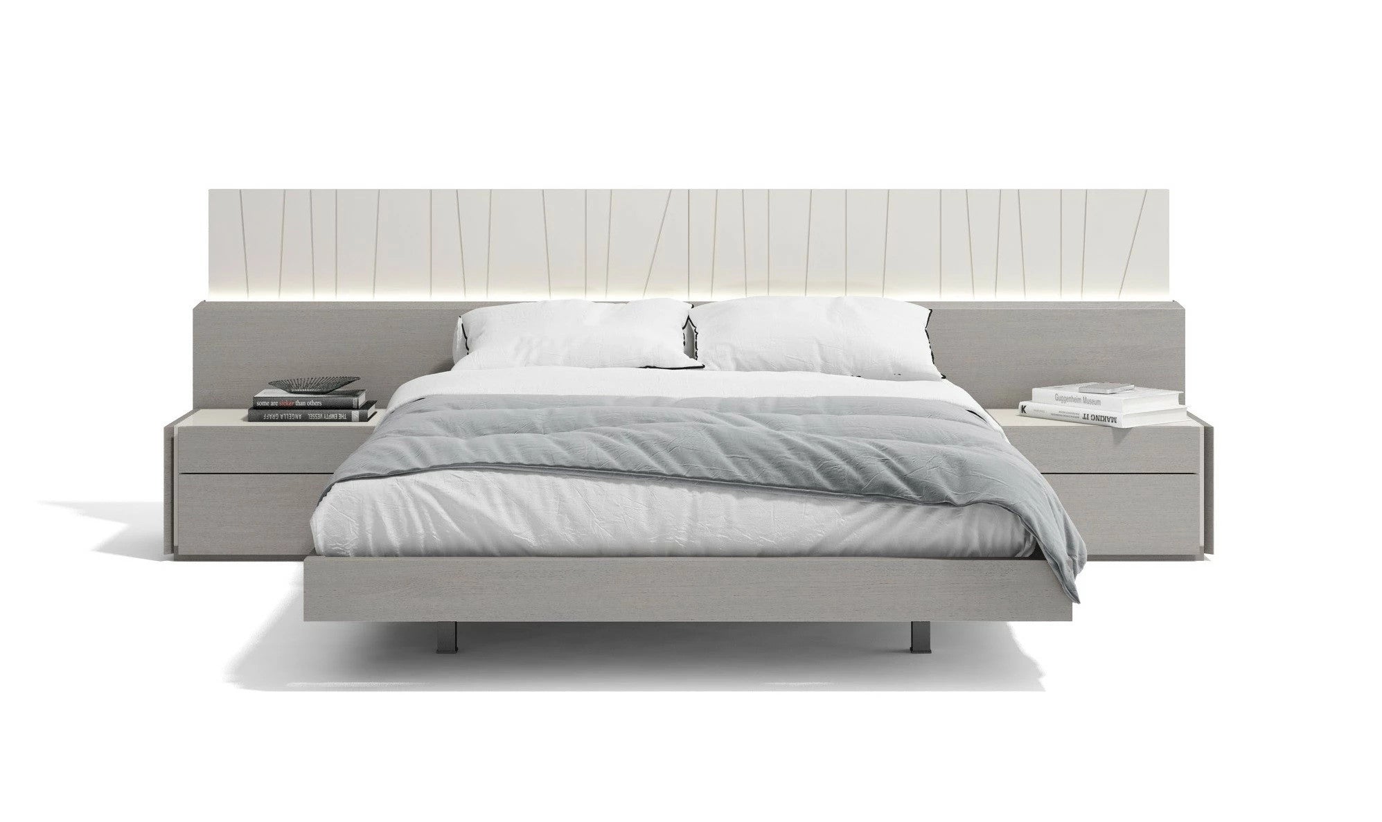 J & M Porto Modern Bed, Grey