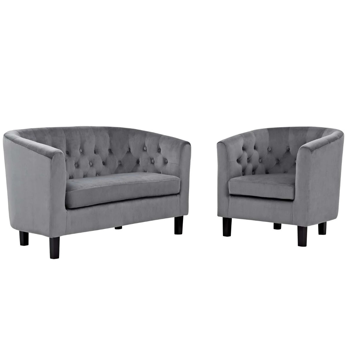 Modway Prospect 2 Piece Performance Velvet Loveseat and Armchair Set