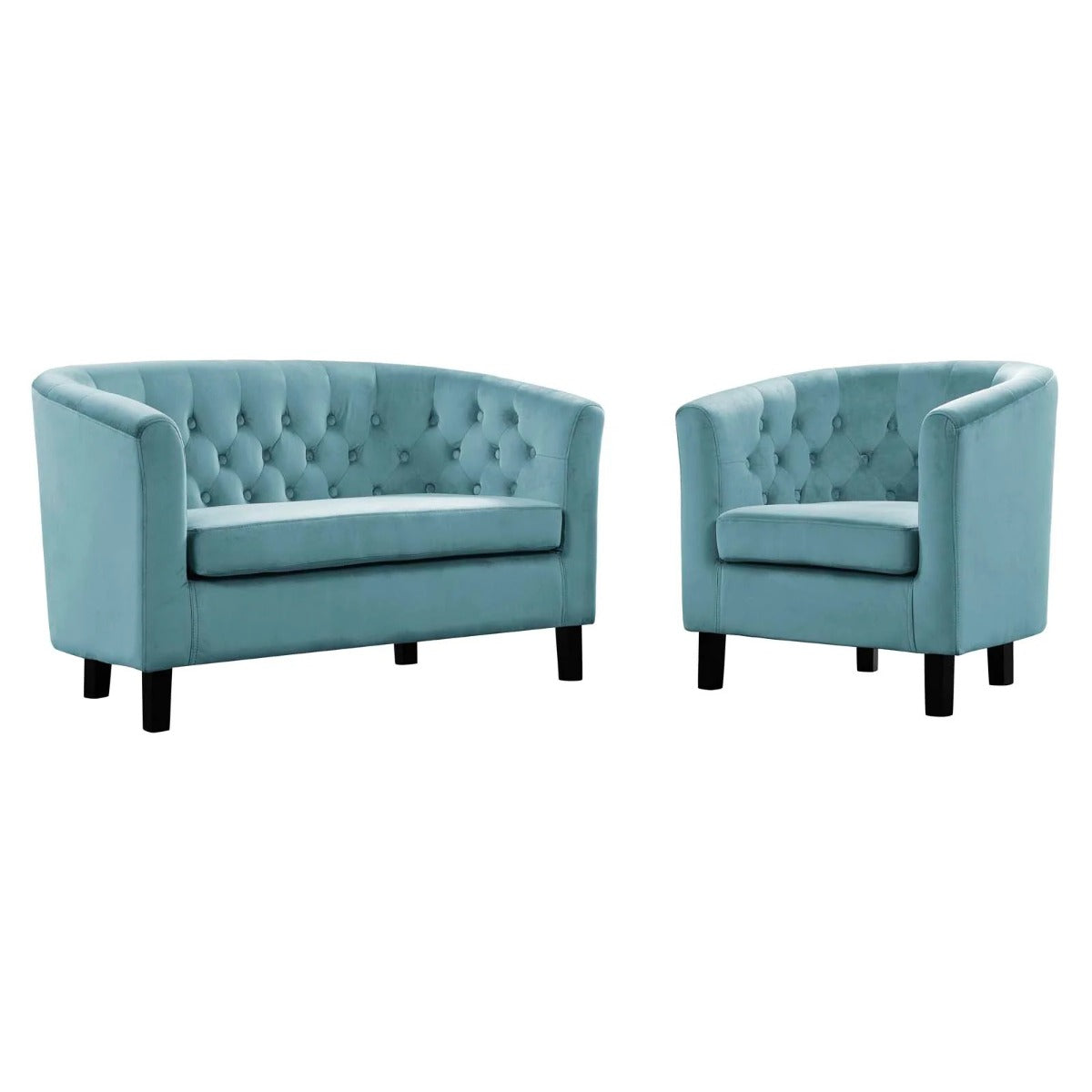 Modway Prospect 2 Piece Performance Velvet Loveseat and Armchair Set