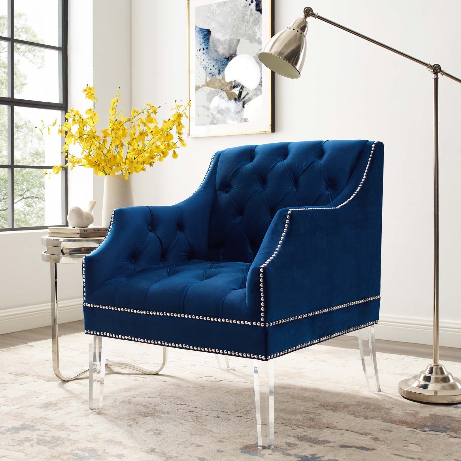 Modway Proverbial Tufted Button Accent Performance Velvet Armchair