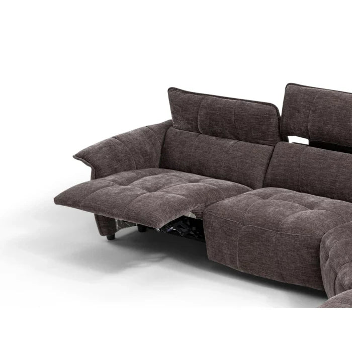 Borg Sectional with Recliners, Left Arm Facing, Mouse Fabric