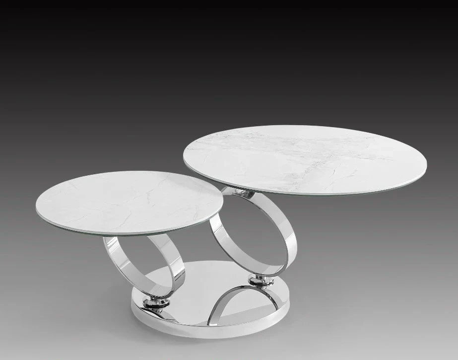 Ruma Rotating Coffee Table with White Ceramic Top| Creative Furniture