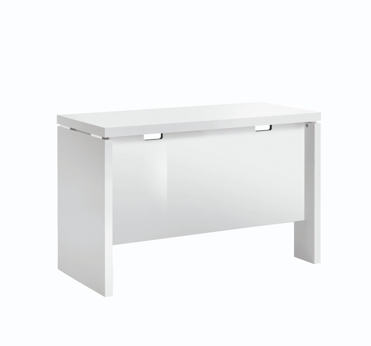 Sedona 47" Return Desk in White High Gloss | Delivery lead time 20 Weeks.